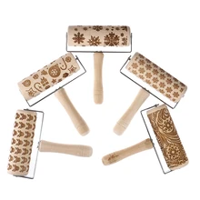 Рождественская Снежинка тиснение скалка для выпечки печенья лапша печенье, фондан, пирог тесто выгравированный ролик олень