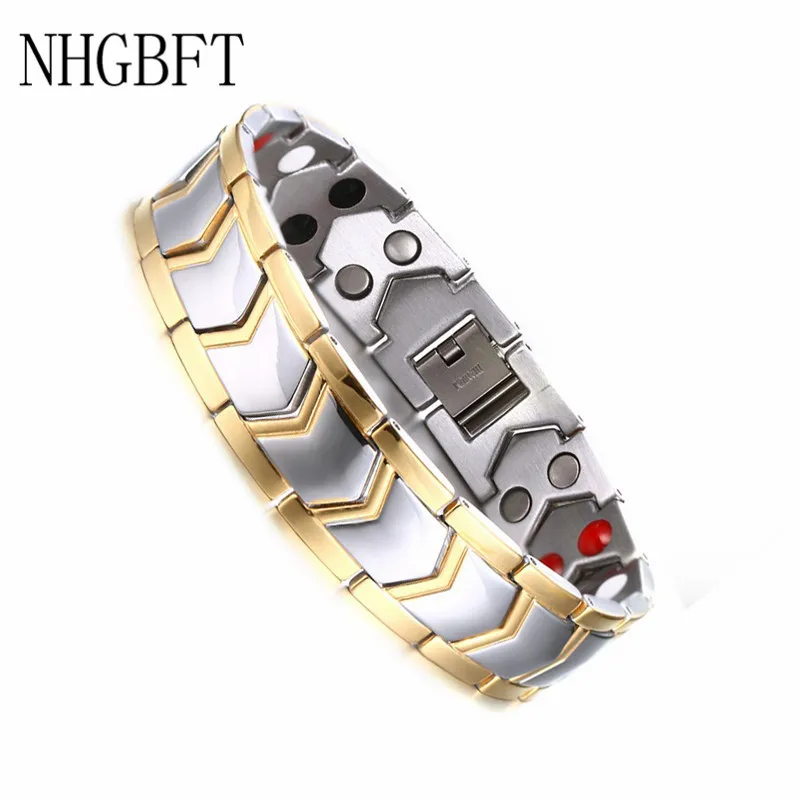 NHGBFT высокое качество мужской Здоровый Магнитный Браслет Био энергия магнитные браслеты Прямая поставка