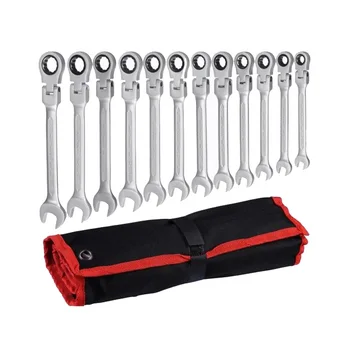

12Pcs Ratchet wrench 8-19mm Chrome vanadium steel Hand Tools Replacement