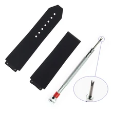 6 размер черный силиконовый ремешок для HUBLOT classic fusion серии cosmic big explosion часы серии браслет часы с 27 мм 25 мм