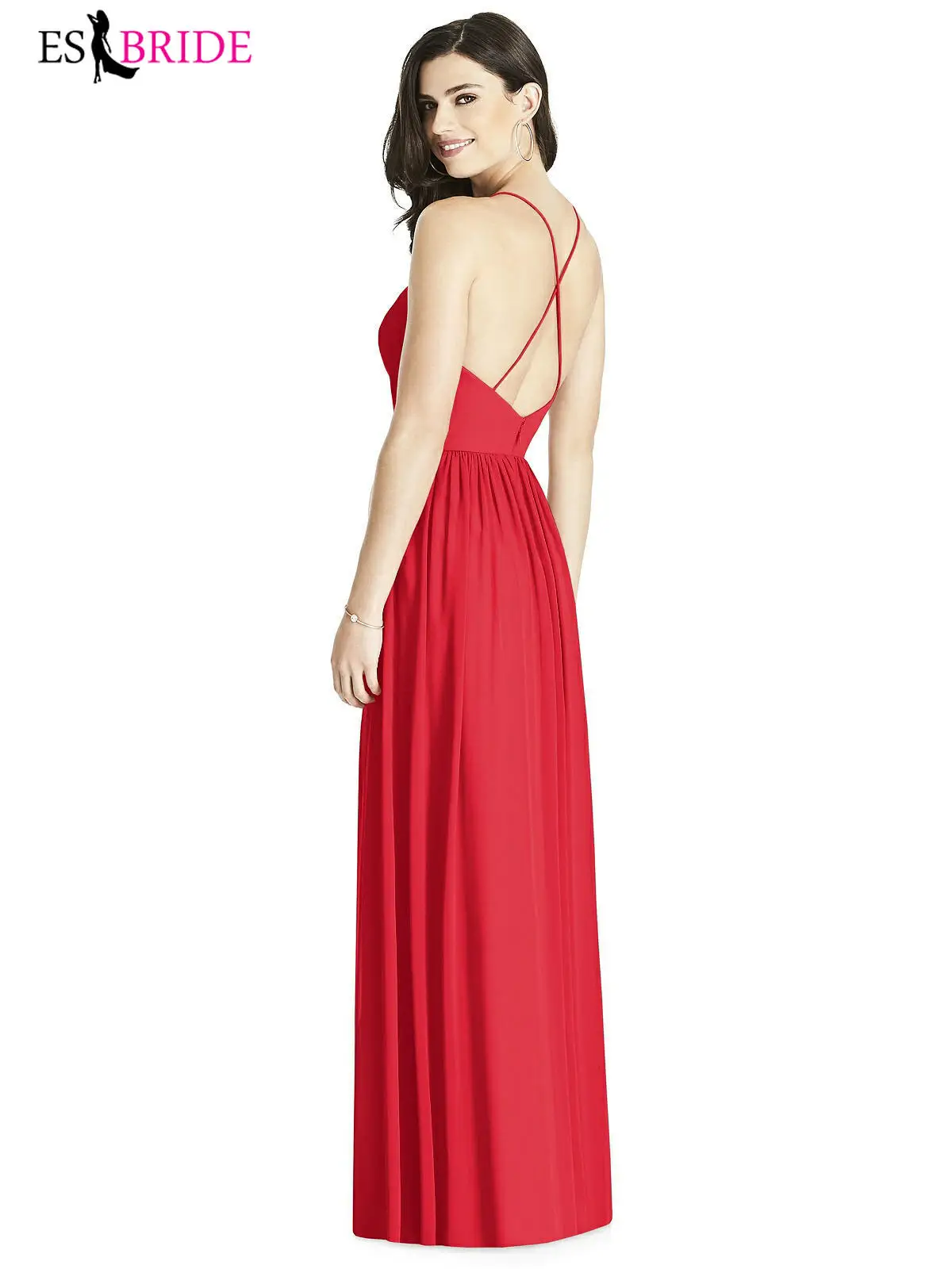 

Deep V Backless Strap Sexy Evening Dress