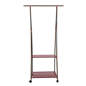 

Floor-Standing Coat Rack Metal Activity Balcony Indoor Clothing Hanger with Casters 160X55X42Cm Handbag Shoes Coat Rack Drying R