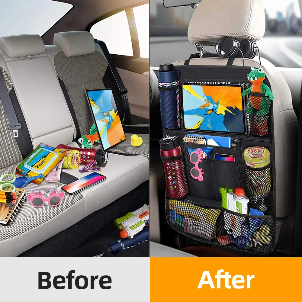 Pochettes de rangement pour dossier de siège de voiture avec écran tactile,  protecteur de support de tablette pour enfants, accessoires d'intérieur de  voiture - AliExpress