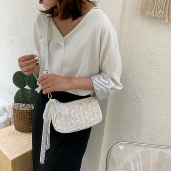 

Weave Knit Messenger Bags Women Lace Small Square Elegant Classic Elegant Crossbody Shoulder Bag Travel Shoulder Purse