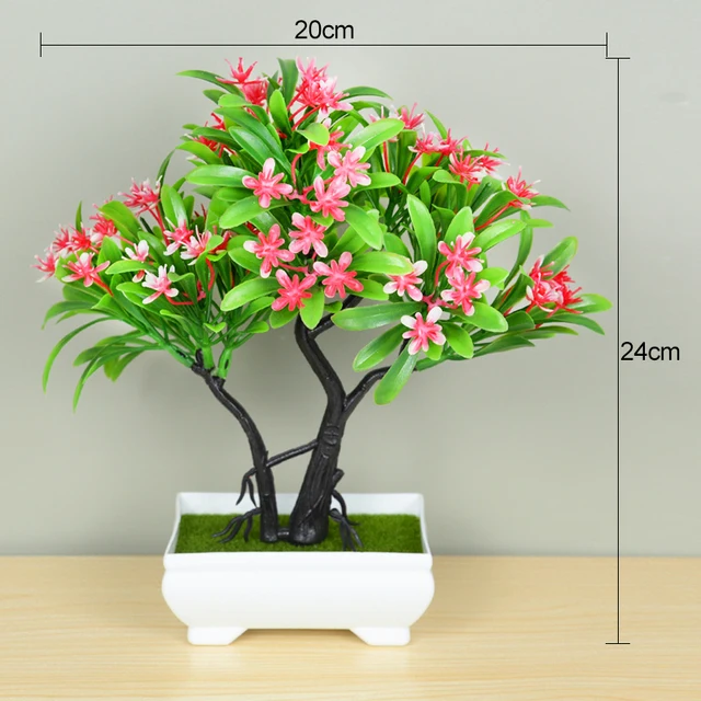 Artificial Plants Bonsai Small Tree Pot Fake Plant Flowers Potted Ornaments For Home Room Table Decoration Hotel Garden Decor T3