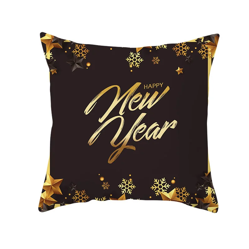 34 Christmas Decorations for Home Black Gold Snowflake Christmas Pillowcase Kerst Xmas Christmas Gift New Year Kerst Decoratie - Цвет: 34