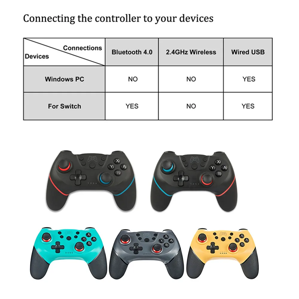 Bluetooth геймпад игровой джойстик контроллер с 6 осевым ручка для Nintendo Switch Pro NS