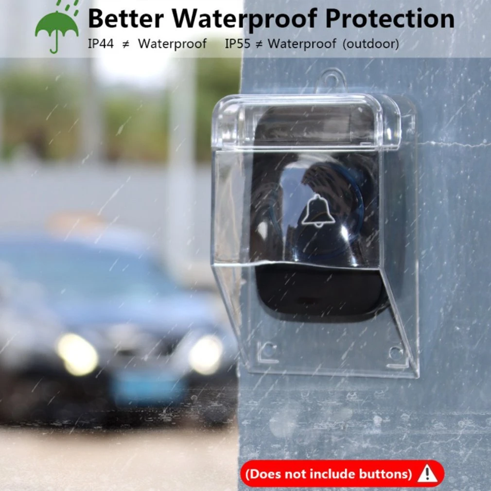 Hot Waterproof Cover for Wireless Doorbell Access Control Rain Cover Transparent Protective Box Outdoor Sun Protection Thickened intercom with screen