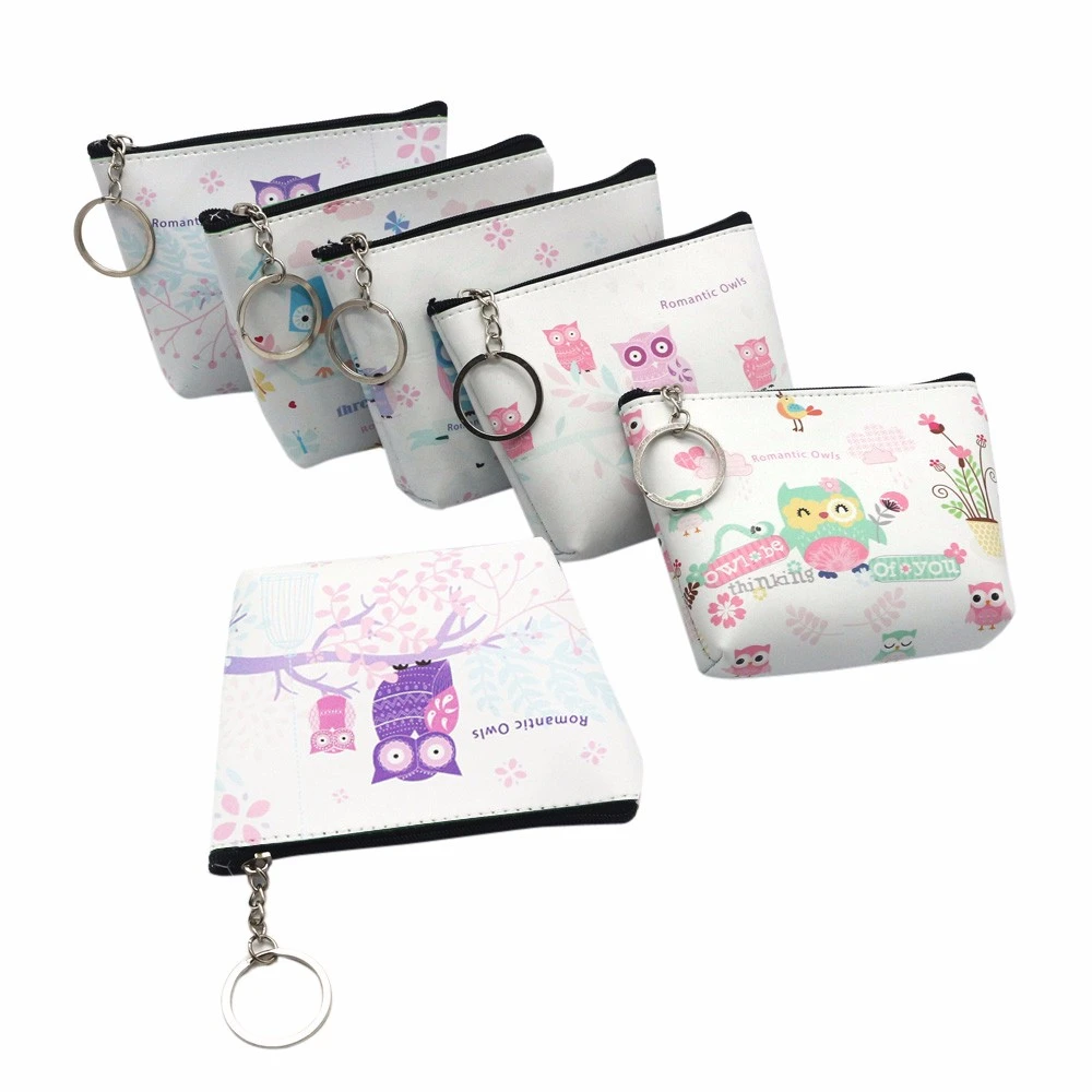 1pcs Cute Simple Retro Owl Printing Short Coin Purse Zipper Zero Wallet Child Girl Boy Women Purse Lady Bag Key Packet 818