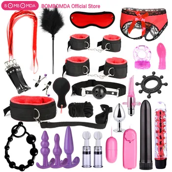 26pcs Sex Toys for Adult G-spot Vibrators Adult Game SM Bondage Restraint Adult toys Nylon Handcuffs Clit Stimulator Sex Shop