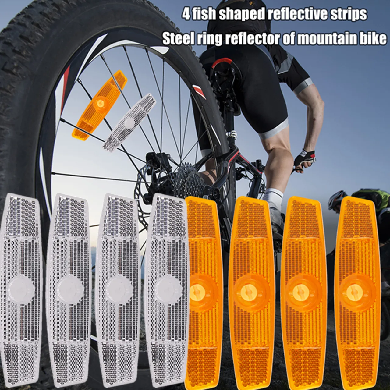Road Bike Warning Spoke Safety Reflector light MTB Bicycle Wheel Rim Reflective Clip Cycling Accessories