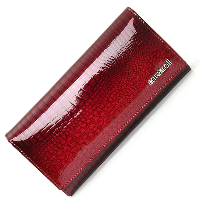 long wallet woman genuine leather women wallets red ladies coin purses luxury brand female money bag 1