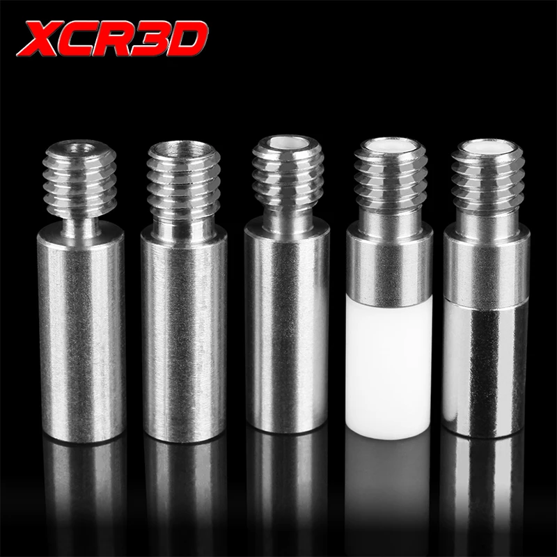 XCR 3D Printer Parts All Metal PTFE Tube Stainless Steel Throat V6 Hotend Smooth Heat Break For E3D Heater Block 1.75MM Filament tc4 grade5 metal upgrade e3d v6 titanium alloy heat break 3d printer nozzle throat 1 75mm hotend heater block omg h2 my3d