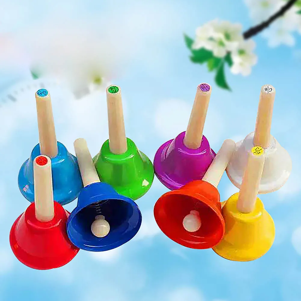 RFID Blocking Instrument Toy 8pcs/set Kids Child Musical Toy 8-Note Early Education Hand Bell