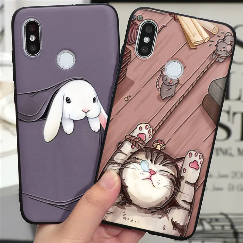 

3D Cute Emboss Funda Case For Xiaomi Redmi Note 8 Pro 8T 6 7 5 Plus 4X 7A 8A Mi 10 A3 A1 5X A2 8 9 Lite SE 9T CC9 CC9e TPU Cover