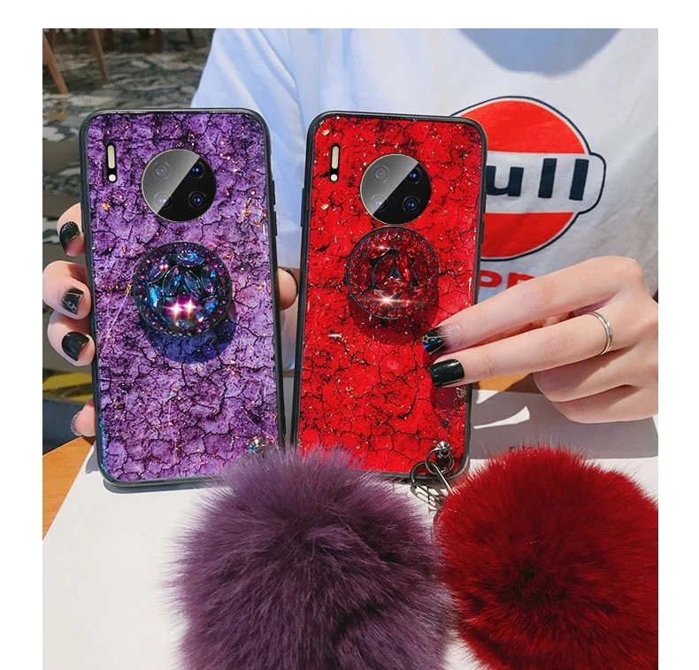 Для huawei P30 Pro Lite Nova 6 6SE 5 5i 5T 4e P20 3e 4 3 3i Honor 10 8X макс. 20 V20 Коврики 30 Чехол Крышка с блестками юбка-баллон из плюша в виде ракушки