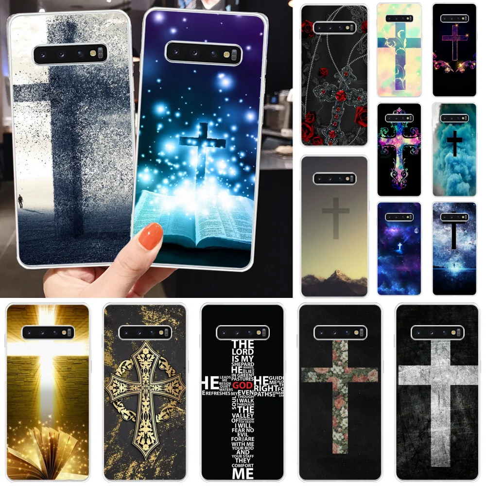 

Bible Jesus Christ Christian Cross Bling Cute Phone Case for Samsung S10 S10 Plus S9 S9 Plus S8 S8plus S7 S6 Mobile Cases