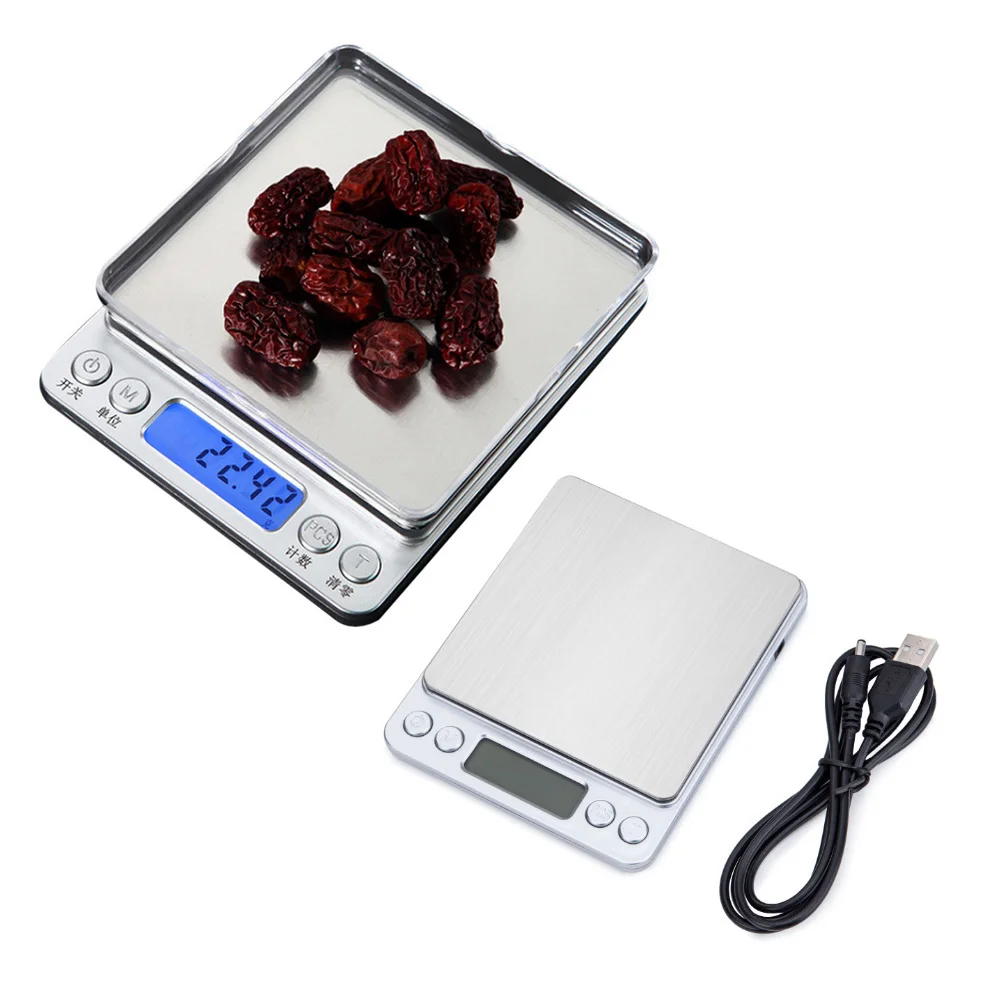 

Mini Pocket LED Digital Kitchen Scale Stainless Steel Precision Jewelry Electronic Balance Grams Weight for Gold Baking Cooking