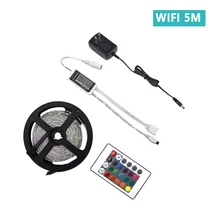 RGB светодиодный светильник SMD5050 5 м RGB лента 12 В постоянного тока Светодиодная лента s светильник Гибкая полоса лампа ИК wifi контроллер