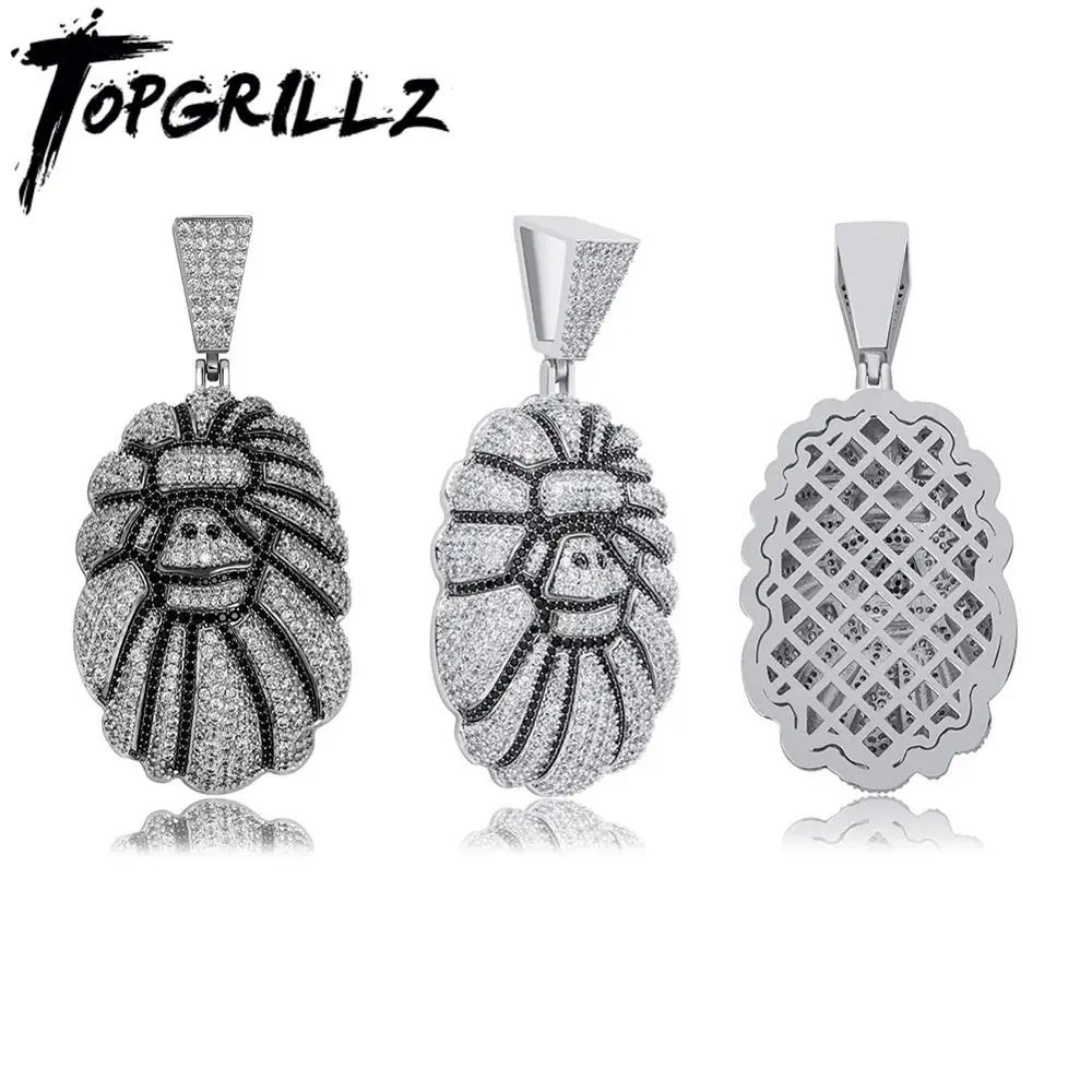 Подвеска TOPGRILLZ в стиле хип хоп двухцветная Гальваническая голова орангутанга