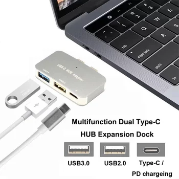 

Laptop Converter Type-C Docking Station Expand For Macbook Pro Adapter USB C Thunderbolt 3mac Air Notebook Accessories Projector
