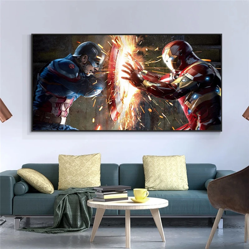Diamond Painting Captain America Iron Man Marvel Avengers 5D DIY Full Embroidery Cross Stitch Kits Home Decoration | Дом и сад