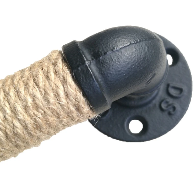 Промышленная стильная трубка Мебельная ручка сарай раздвижные деревянные дверные ручки черная антикварная винтажная Европейская кованая железная веревочная ручка