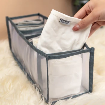 

Foldable Underwear Storage Box with 5/6/7/11 Compartments Socks Bra Underpants Wardrobe Drawer Closet Organizer Divider Box