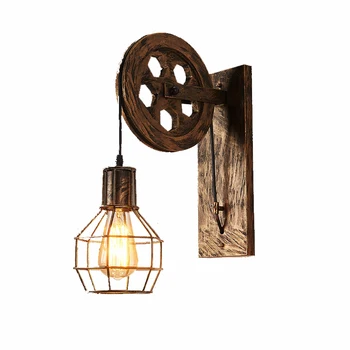 

Vintage Home Decor Kitchen Wall Lamps Retro Wall Sconces Lamp Lifting Pulley Bedroom Industrial Mirror Light Wall Light Fixtures