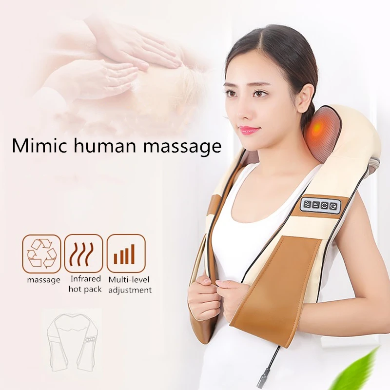 

Vibrating Neck Massager Electric For Back Car Home Shiatsu Massager For Neck Relaxer Massageador Health Care Body Massage timing