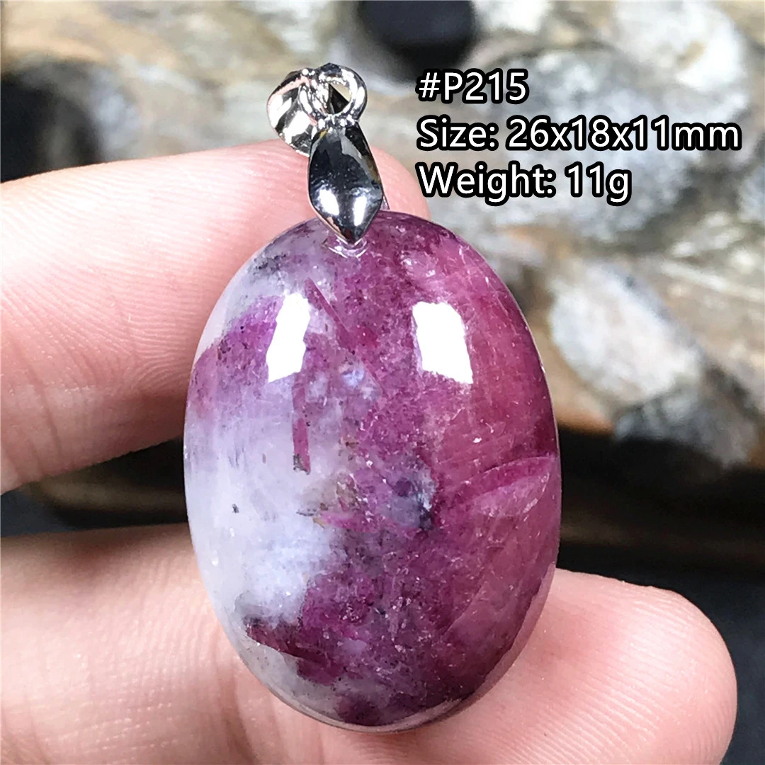 Natural Ruby Zoisite Tumbled Pendant For Women Men Gift Green Red Crystal  26x18x11mm Beads Stone Gemstone Silver Jewelry AAAAA