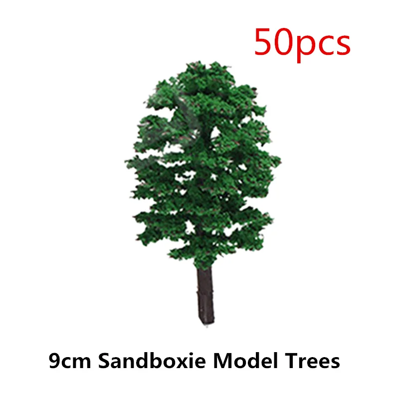 50 шт 9 см Sandboxie Модель деревья микро ландшафтное украшение для обочин Diy Дерево миниатюрный пейзаж Декор-зеленый