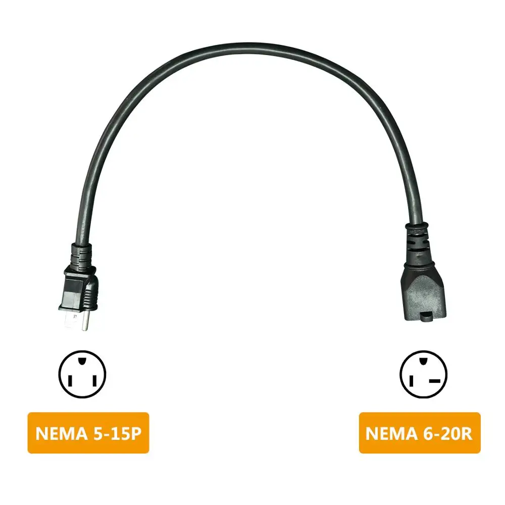 YKS-ESNES 1 8 фута 12 AWG 15 Ампер до 20 ампер адаптер Шнур для NEMA 5-15P к 6-20R кабель 0 55 М/черный |