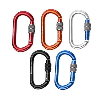 

5 Pieces 25KN Aluminum Climbing Rescue Carabiner Screwgate D Type
