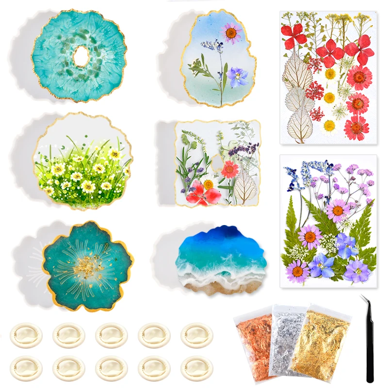 TC157 DIY Coaster Resin Casting Molds Set For Epoxy Tray Cake Fruit Holder Craft Jewelry Making Kit Moule Resine Epoxi  Molde 3pcs maple leaf coaster molde de silicona para resina set leaves moule silicone resine epoxy for casting resin concrete diy art