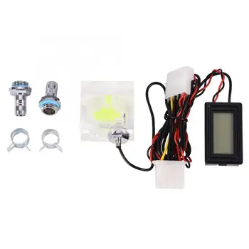 

PC Computer 3 Way Water Flow Meter Digital Thermometer G1/4 Thread for Water Cooling System Kit