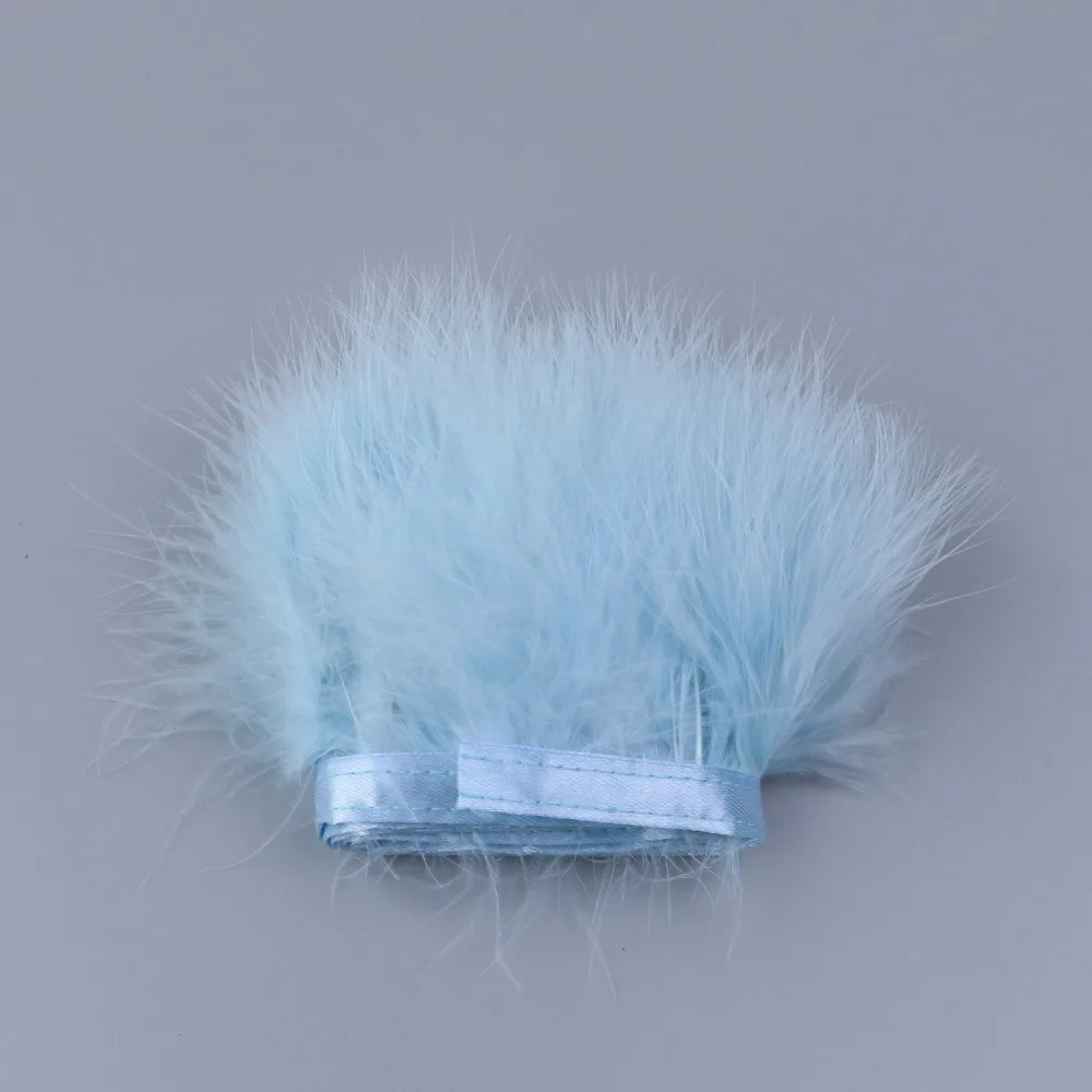 HB0401027 8-10cm light blue marabou feather fringe 1