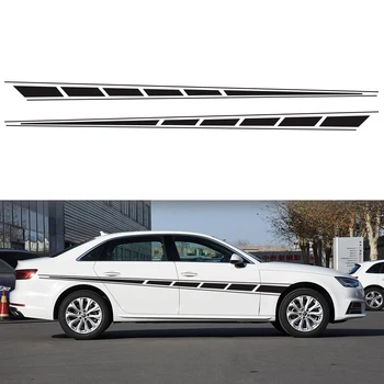 

2pcs 300x14CM Both Sides Stickers Tuning Style Side Band Bumper Car Wrap Vinyl Film Stripe Decals Car Stickers Accessories