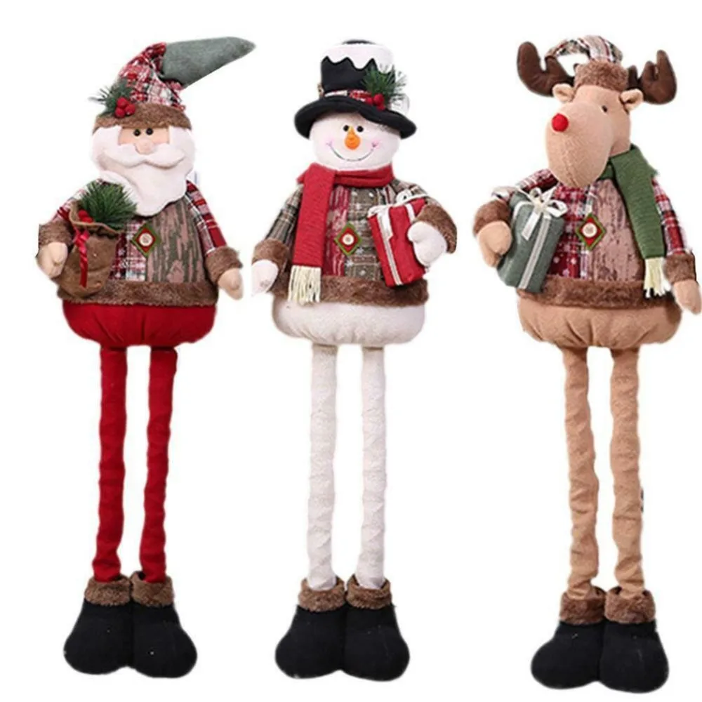 Santa Claus Snowman Reindeer Christmas Tree Decorations Chrismas Toys Christmas Decorations for Doll Window Decor