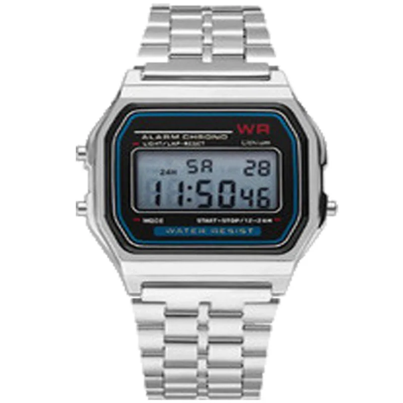 

Square Electronic Watch A1 Yuan Su-Style Europe And America Popular F91W Steel Belt Electronic Watch Customizable