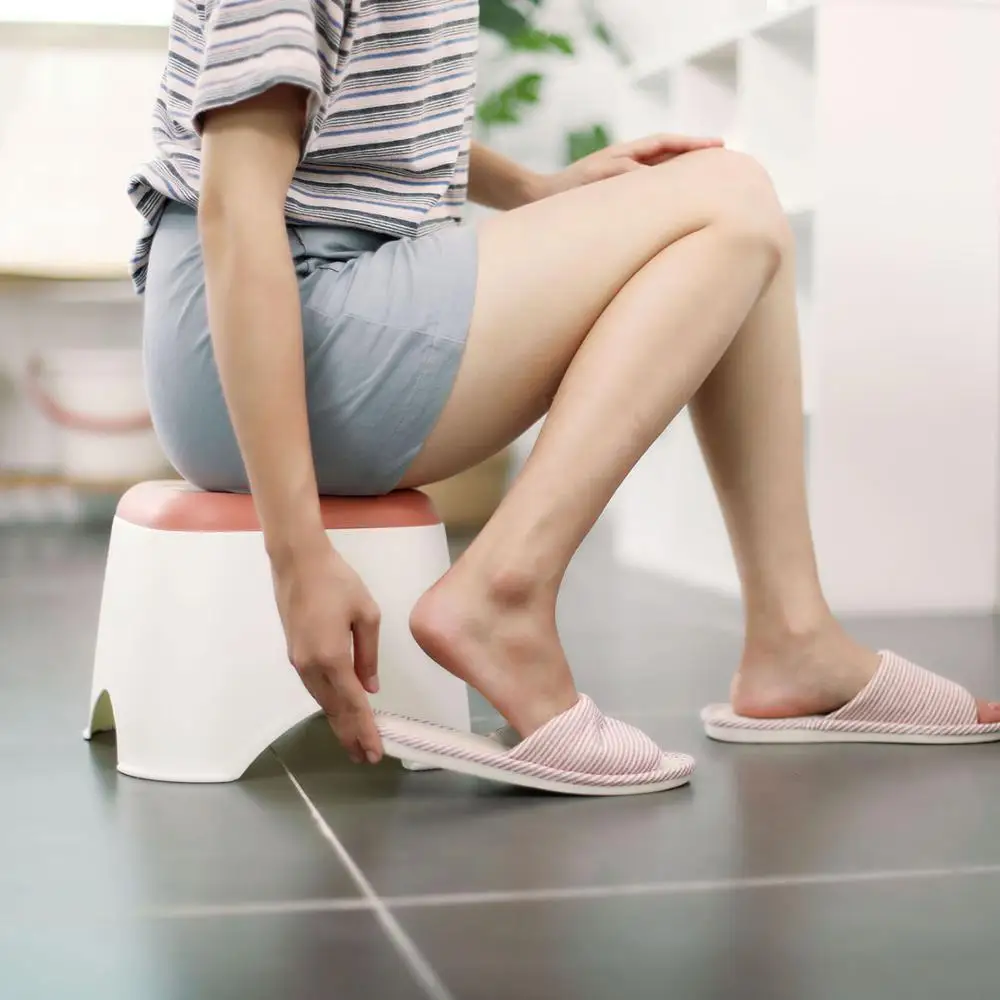  Plastic Thicken Stool Household Coffee Table Change Shoe Bench Bathroom Child Non-slip Small Bench 