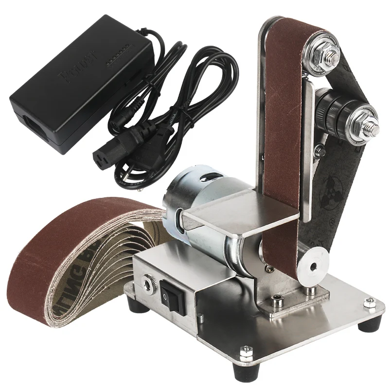 110-240V Electric Belt Machine Sander 350W Sanding Grinding Polishing Machine Abrasive Belts Grinder DIY Polishing Cutter Edges