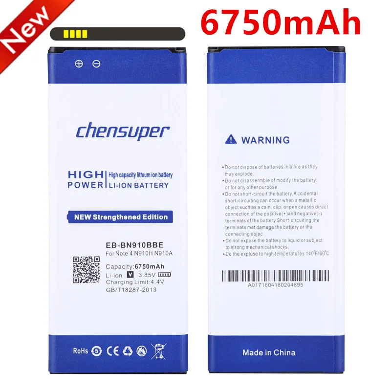 Новый аккумулятор 6750 мАч для Samsung Galaxy Note 4 Note4 N910 N910H N910A N910C N910F N910FQ N910X N910W N910T |