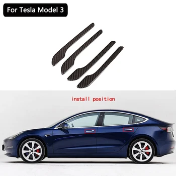 

4PCS Protector Stickers Waterproof Anti-scratch Decals DIY Door Handle Wrap Cover Protector For Tesla Model 3