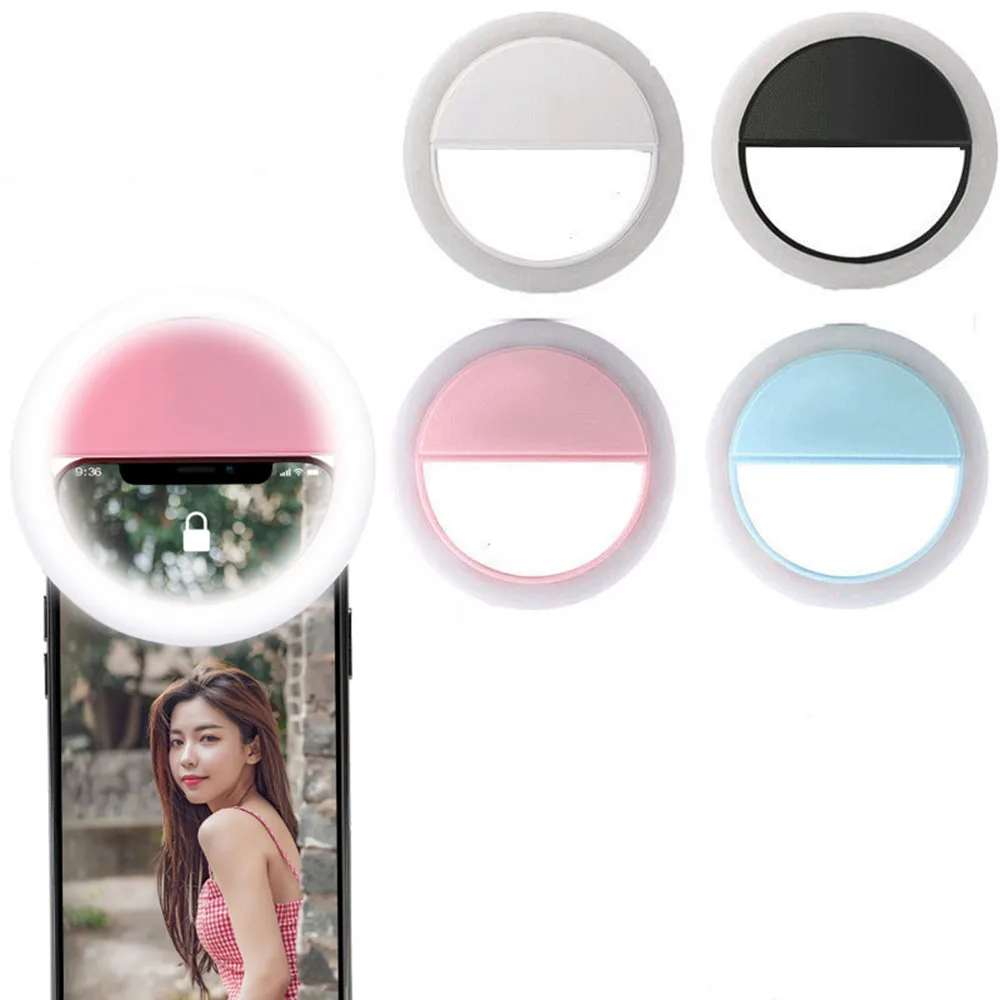 Portable Light Night Phone Flash Light Led Camera Clip-on Mobile Phone Selfie Ring Video Usb Charging For All