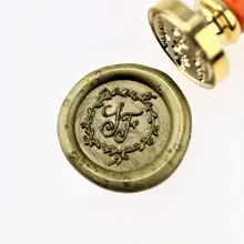 Именной вензель воск печать/инициалы Пользовательские Свадебные печати/свадебные приглашения печать/на заказ Свадебная печать/венок с init