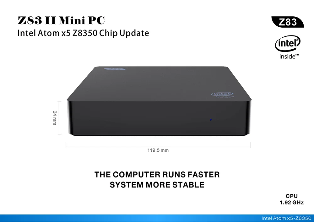 Z83 3 USB Мини ПК Intel Atom Z8350 1 92 ГГц 4 Гб ОЗУ 64 ПЗУ windows 10 Bluetooth 0 4K WiFi 1000M LAN win10 Смарт ТВ
