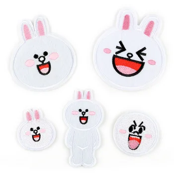

100pcs/lot Embroidery Patches Letters Child Clothing Decoration Accessories Cute Animals Rabbit Diy Iron Heat Transfer Applique
