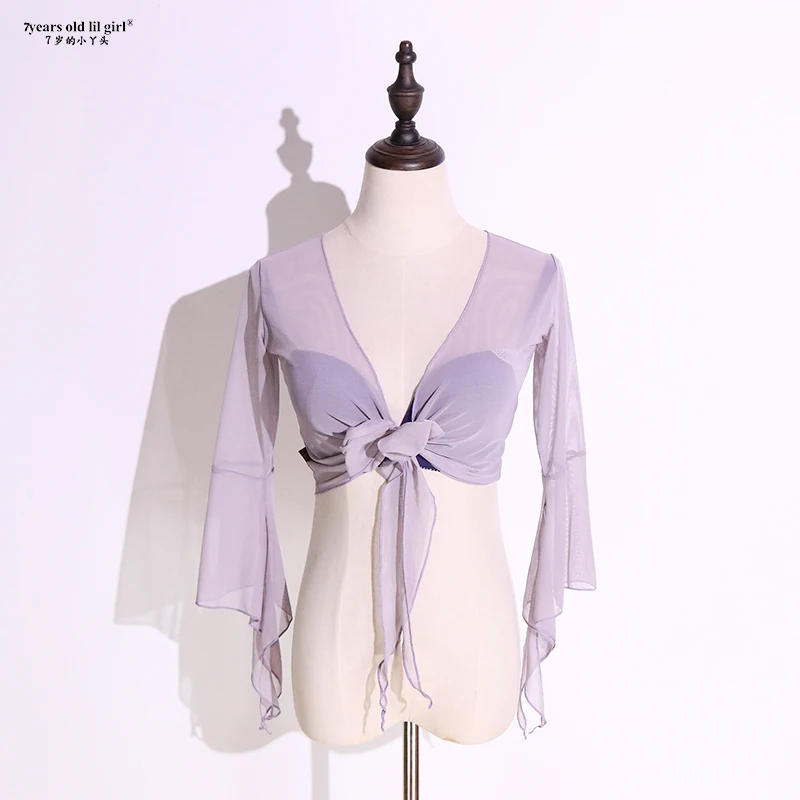 

Belly Dance Top Transparent Thin 7 Furcal Flare Blouse CF79
