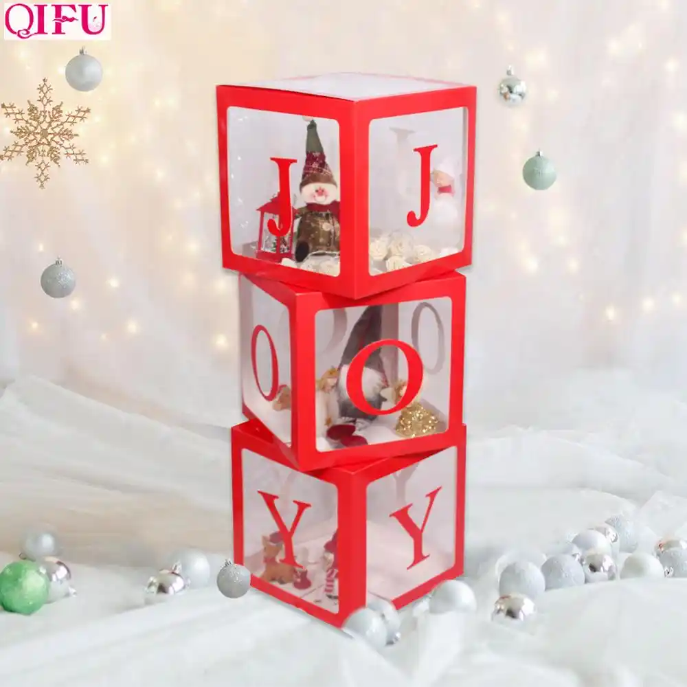 Qifu Red Letter Joy Christmas Gift Box Merry Christmas
